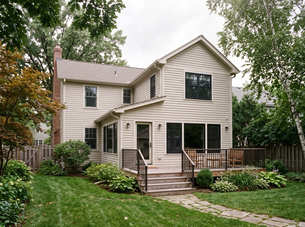 A completed rear addition matched to the original house